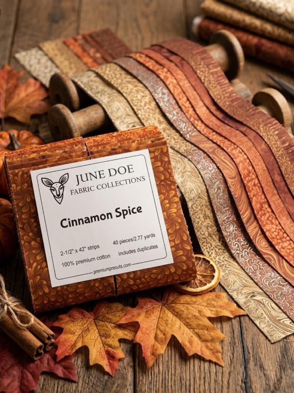 Cinnamon Spice Jelly Roll – June Doe Fabric Collections, 40 Strip Warm Fall